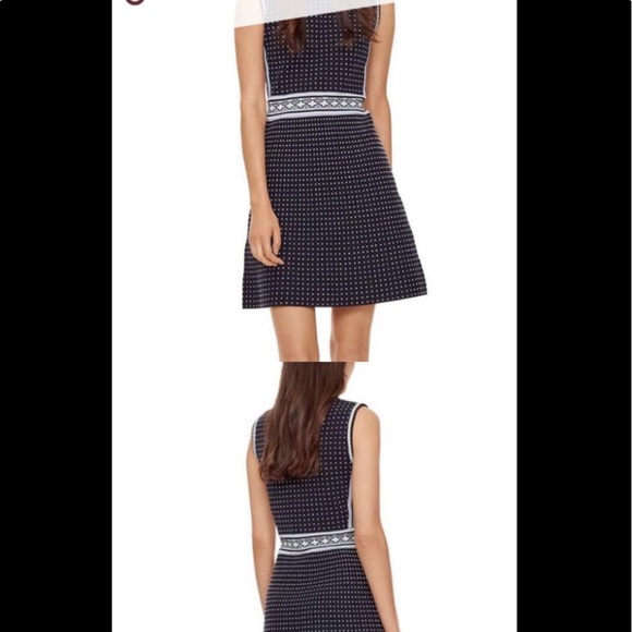 Tory Burch Navy Blue and White Sweater Dress - Picture 1 of 4